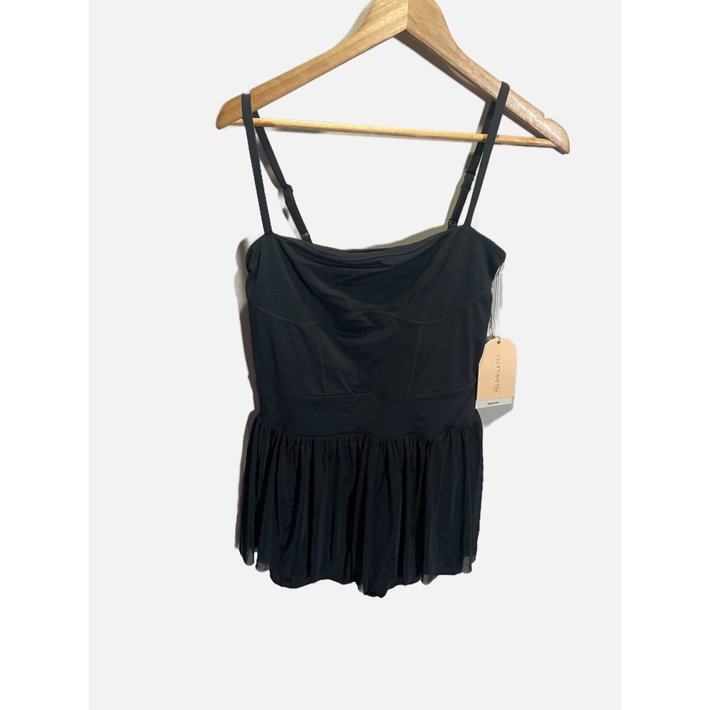 Black Skirted One-Piece Jumpsuit Romper - Picture 2 of 6